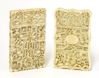 Lot 656 - Two Chinese ivory card cases