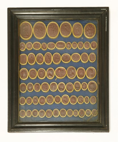 Lot 420 - A collection of sixty-eight Grand Tour wax intaglios