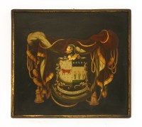 Lot 494 - Two painted armorial panels