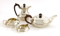 Lot 328 - A silver four-piece tea set