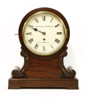 Lot 882 - A mahogany cased drumhead bracket clock