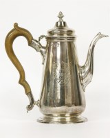 Lot 246 - A George II silver coffee pot