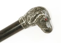 Lot 230 - A Victorian novelty silver dog's head-handled walking stick