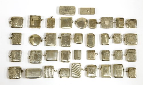 Lot 331 - A collection of thirty-eight silver vesta cases and snuff boxes