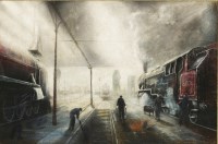 Lot 1231 - Albert Gilmour (20th century)
RAILWAY SCENE
Oil on board
61 x 91cm

*Artist's Resale Right may apply to this lot.