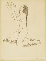 Lot 1103 - Eric Gill (1882-1940)
A SEATED NUDE
Wood engraving