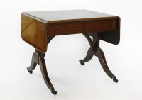 Lot 665A - A late George III mahogany and rosewood crossbanded sofa table