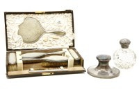 Lot 75 - Silver items: a capstan inkwell