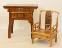 Lot 596 - A Chinese elm table