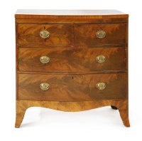 Lot 1186 - A George III mahogany bow front chest of drawers