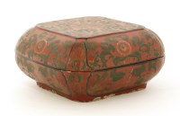 Lot 205 - A Chinese cinnabar lacquered box and cover