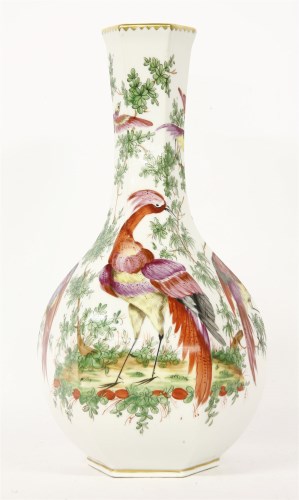 Lot 378 - A late 19th century Continental porcelain faceted bottle vase