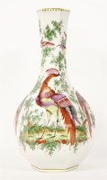 Lot 378 - A late 19th century Continental porcelain faceted bottle vase