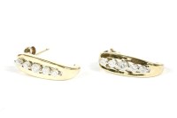 Lot 20 - A pair of 9ct gold diamond set earrings