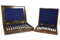 Lot 125 - A rosewood cased set of cutlery