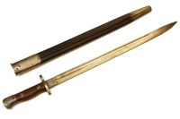 Lot 365 - A WWl Wilkinson's bayonet in leather scabbard