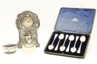 Lot 69 - An Art Nouveau silver repousse boudoir clock