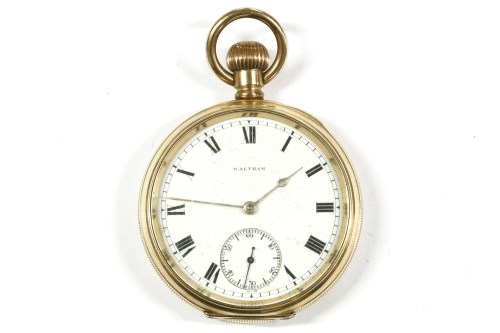 Lot 35 - A Waltham rolled gold open faced pocket watch