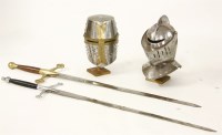 Lot 392 - Two modern reproduction medieval helmets