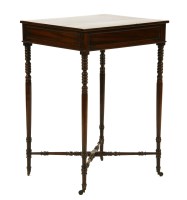 Lot 598 - A small George III occasional table with side drawer