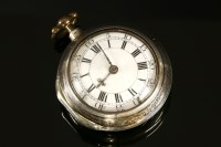 Lot 600 - A sterling silver pair cased pocket watch