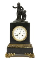 Lot 212 - A 19th century French marble and gilt metal mantel clock