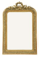 Lot 543 - A Continental gilt framed over mantle mirror
