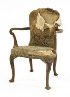 Lot 1196 - A George I walnut elbow chair