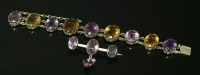 Lot 31 - A late Victorian silver amethyst and citrine bracelet