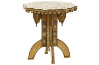 Lot 548 - A Damascus style inlaid octagonal occasional table
