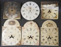 Lot 315 - A box of six longcase clock dials