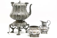 Lot 372 - A Victorian silver plated kettle on stand