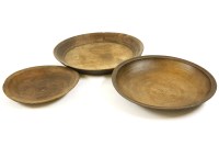 Lot 433 - Three large wooden bowls