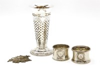 Lot 77 - A silver posy vase