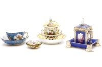 Lot 91 - Continental ceramics including Meissen cup and saucer