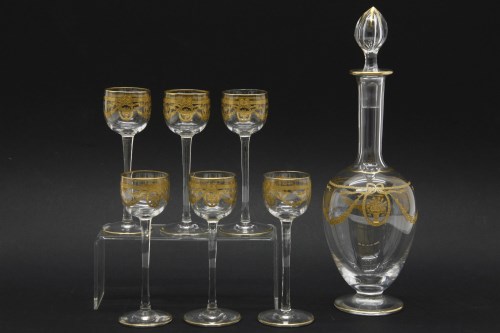 Lot 176 - An Edwardian glass liqueur set