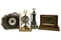 Lot 349 - A Kudo brass 400 day mantel clock