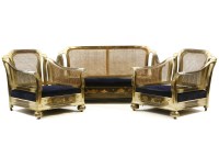 Lot 559 - A 1920's bergere and silver japanned settee