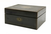 Lot 143 - A French ebonised and brass inlaid dressing box