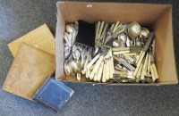 Lot 355 - A box of silver plated cutlery