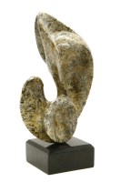 Lot 280 - A mottled stone sculpture of shaped abstract form by Dace Lielausis