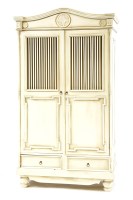 Lot 620 - A French style painted pine wardrobe