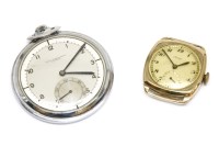 Lot 1A - A white metal open faced pocket watch