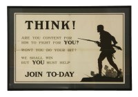 Lot 482A - A First World War recruitment poster