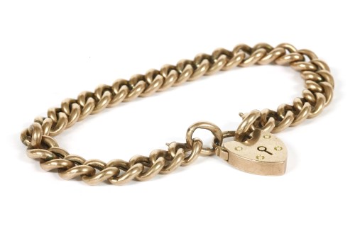 Lot 12 - A 9ct gold hollow curb link bracelet
