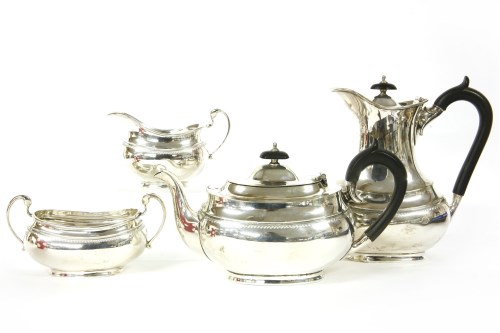 Lot 117 - A silver four piece tea set