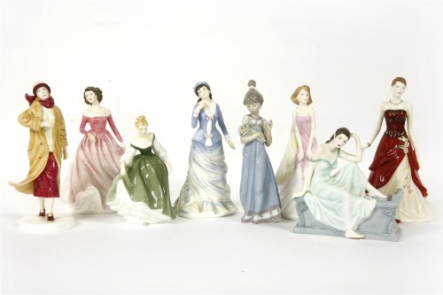 Lot 214 - A collection of Royal Doulton porcelain lady figures