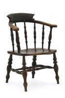 Lot 455 - A 19th century Captains chair