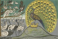 Lot 1025 - Edward Bawden RA (1903-1989)
'AESOP'S FABLES: PEACOCK AND MAGPIE'
Linocut