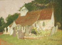 Lot 1247 - Lionel Bulmer (1919-1992)
A CHURCHYARD
Oil on board
40 x 53cm

*Artist's Resale Right may apply to this lot.